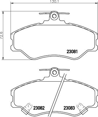 HELLA PAGID 8db355016641 -  Комплект тормозных колодок, дисковый тормоз
